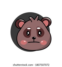 Vector character. Illustration of animals. Emotion of frustration on the face of a bear