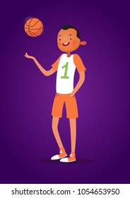 Vector character illustration. Cartoon style. basketball player.
