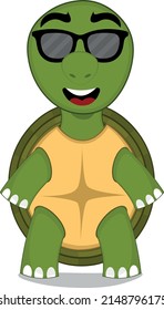 Vektorgrafik einer Cartoon-Schildkröte mit Sonnenbrille