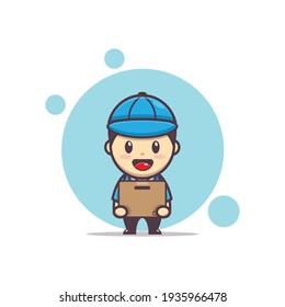 Vector Character Illustration Of Cute Courier