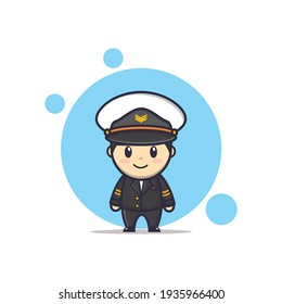 Ilustración De Caracteres Vectores Del Piloto Cuto
