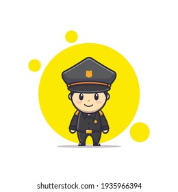 Vector Character Illustration Of Cute Police