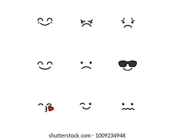vector character illustration facial expressions funny cartoon emoticons