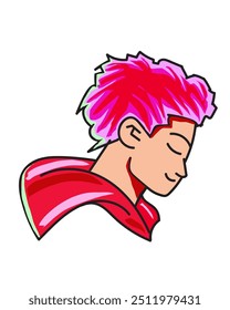 Vector Character Illustration red hair boy anime