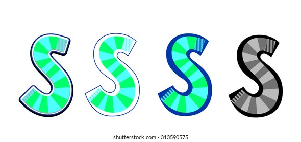 vector character, initial letter, letter-drawing, letter, uppercase letter, fun for kids s