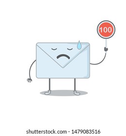 a vector, character of mail man, got 100 inbox email, getting tired because the user still didn't open yet unread messages, can be used for icon, website apps, mobile apps