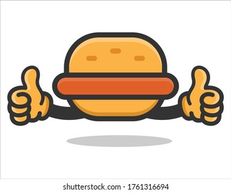 vector character mascot burger thumb