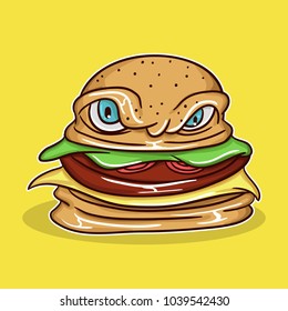 vector character monster burger 2