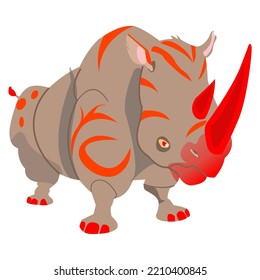 vector character monster red rhino