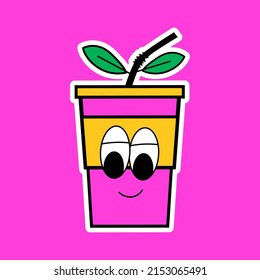  vector character mug with leaves