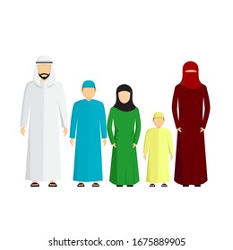 Vector character muslim family arab 