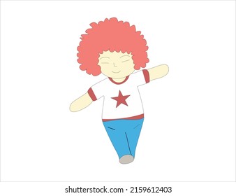 Vector character named Tobias. A red-haired Japanese, friendly and who likes to live