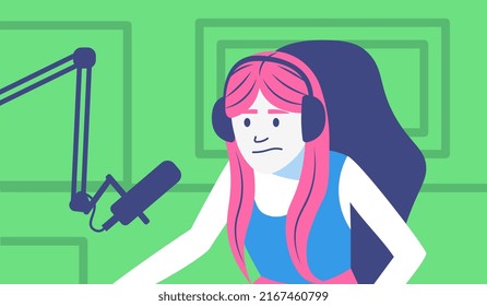 Vector Character Online With Headphones