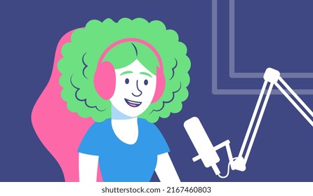 Vector Character Online With Headphones