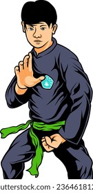 vector character pencak silat illustration design