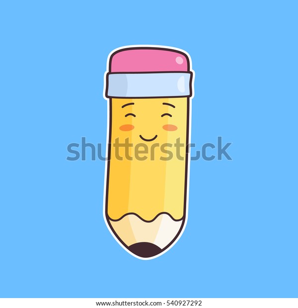 Vector Character Pencil Kawaii Style On Stock Vector (Royalty Free ...