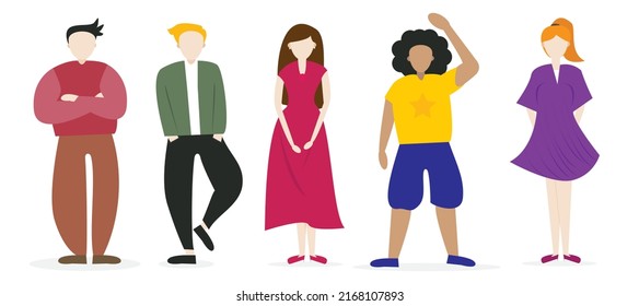 Vector character people set, with outfit and different gender
