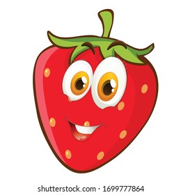 vector character of a red strawberry cartoon