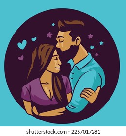 vector character romantic valentine pose