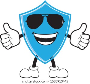 vector character shield with glases cooll.design vector