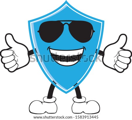 vector character shield with glases cooll.design vector