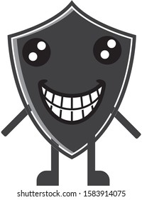 vector character shield with smile.design vector