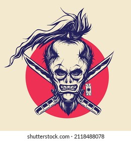 Vektorgrafik-Skulptur Samurai-Illustration
