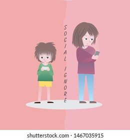 vector character social ignore for social media telephone mobile smartphone internet