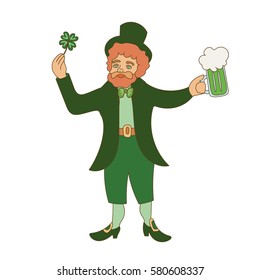 vector of character for st. Patrick`s day.Leprechaun