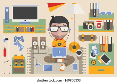 Vector Character, Technology Background