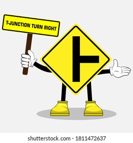 vector character for T-junction turn right