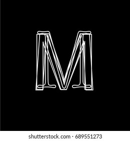 Vector character uppercase letter M