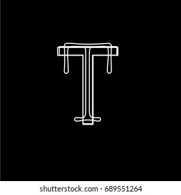 Vector character uppercase letter T