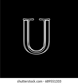Vector character uppercase letter U