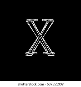 Vector character uppercase letter X