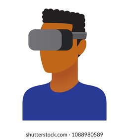 Vector Character Using Virtual Reality Device Isolated