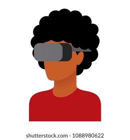 Vector Character Using Virtual Reality Device Isolated