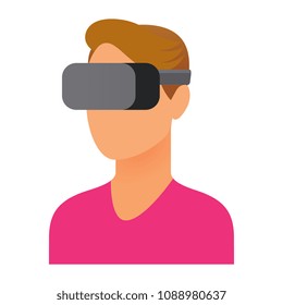 Vector Character Using Virtual Reality Device Isolated
