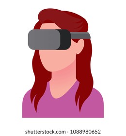 Vector Character Using Virtual Reality Device Isolated
