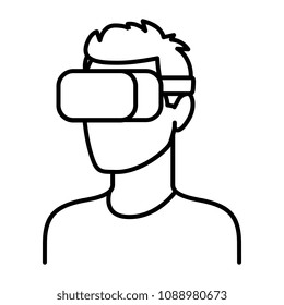 Vector Character Using Virtual Reality Device Isolated