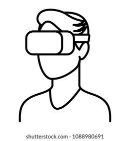 Vector Character Using Virtual Reality Device Isolated