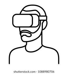 Vector Character Using Virtual Reality Device Isolated