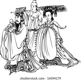 Vector Character from Wudaozi, a famous painter in Tang Dynasty of China-4