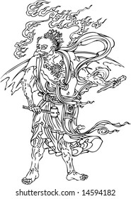 Vector Character from Wudaozi, a famous painter in Tang Dynasty of China-5