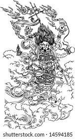 Vector Character from Wudaozi, a famous painter in Tang Dynasty of China-6