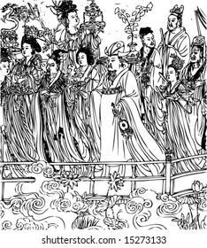 Vector Character from Wudaozi, a famous painter in Tang Dynasty of China-12