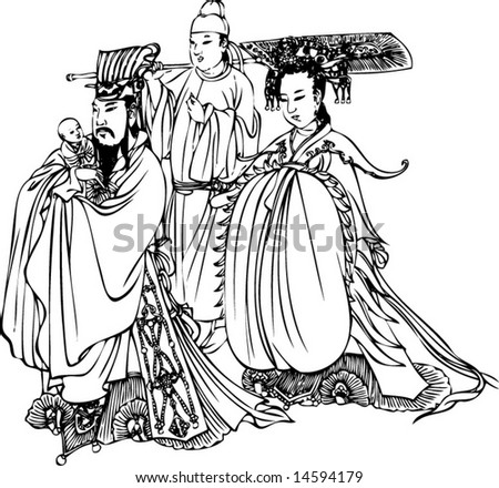 Vector Character from Wudaozi, a famous painter in Tang Dynasty of China-4