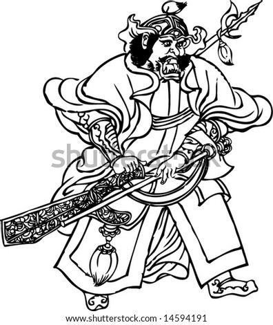 Vector Character from Wudaozi, a famous painter in Tang Dynasty of China-8