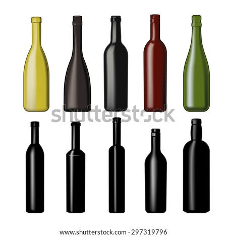 Vector characters, bottles and containers for beverages.