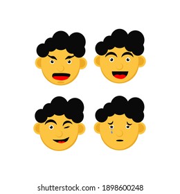 vector characters face. good for illustration,wallpaper,emoticon,icon and motion graphic